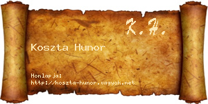 Koszta Hunor névjegykártya